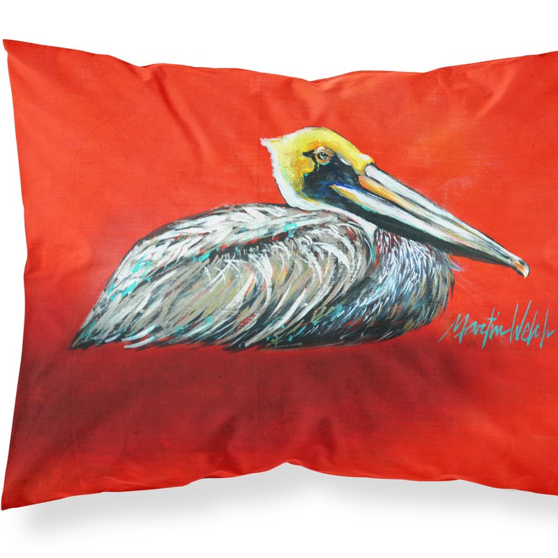 Caroline's Treasures Sitting Brown Pelican Fabric Standard Pillowcase
