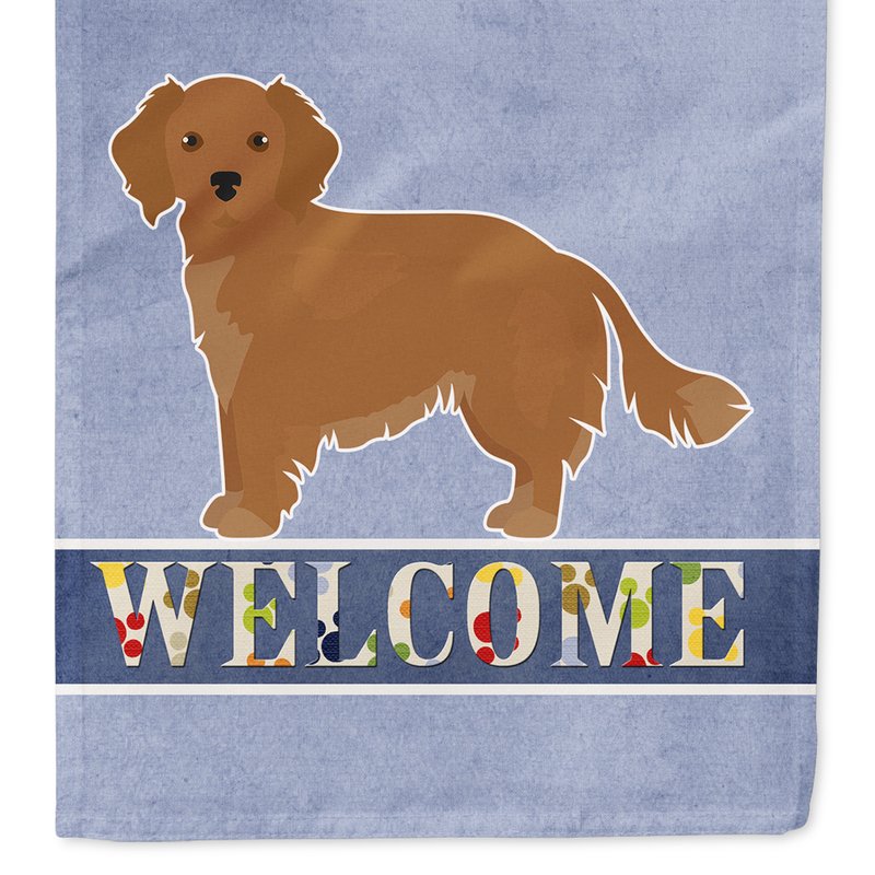 Caroline's Treasures Small Greek Domestic Dog Kokoni Welcome Garden Flag 2-sided 2-ply In Multi