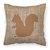 Squirrel Burlap and Brown BB1119 Fabric Decorative Pillow