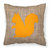 Squirrel Burlap and Orange BB1119 Fabric Decorative Pillow