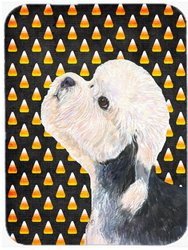 SS4296LCB 15 x 12 in. Dandie Dinmont Terrier Candy Corn Halloween Portrait Glass Cutting Board - Large - Multicolor