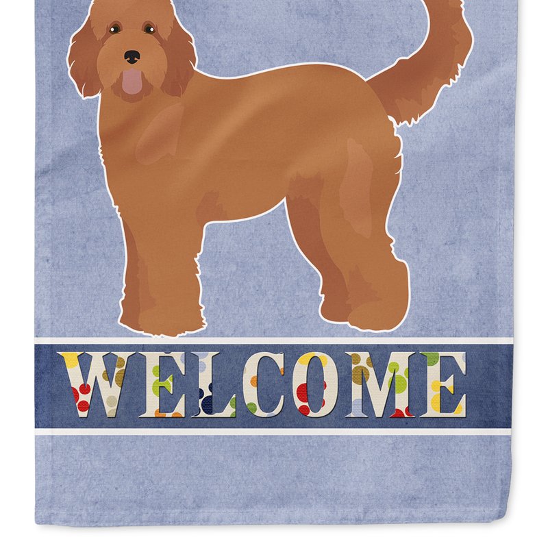 Caroline's Treasures Tan Goldendoodle Welcome Garden Flag 2-sided 2-ply