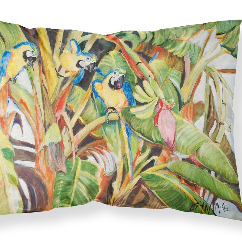 Caroline's Treasures Three Blue Parrots Fabric Standard Pillowcase In Multi