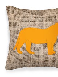 Tiger Burlap and Orange BB1010 Fabric Decorative Pillow