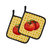 Tomato on Basketweave Pair of Pot Holders