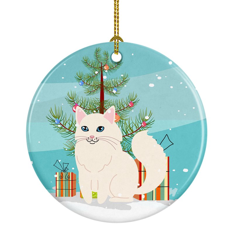 Caroline's Treasures Turkish Angora Cat Merry Christmas Tree Ceramic Ornament