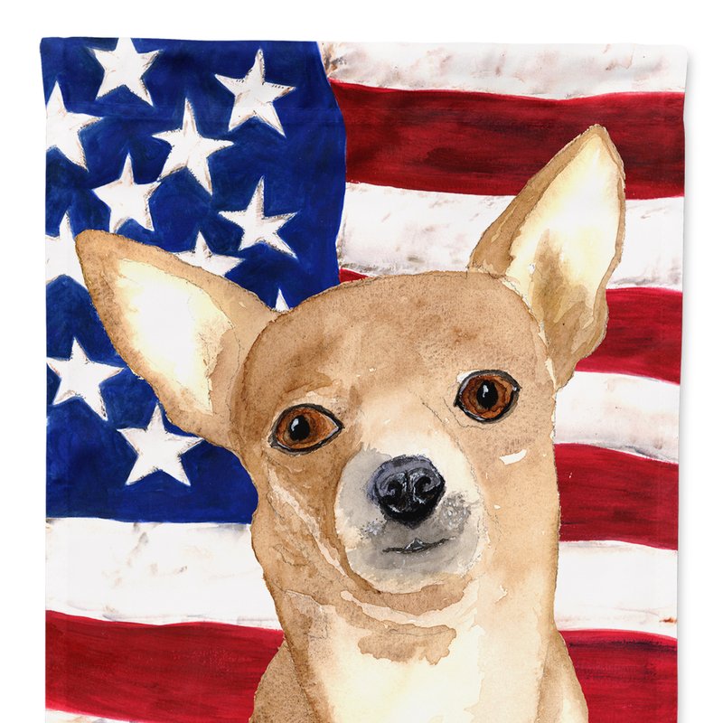 Caroline's Treasures Usa American Flag With Chihuahua Garden Flag 2-sided 2-ply