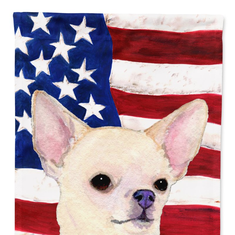 Caroline's Treasures Usa American Flag With Chihuahua Garden Flag 2-sided 2-ply