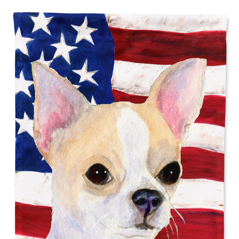 Caroline's Treasures Usa American Flag With Chihuahua Garden Flag 2-sided 2-ply In Multi