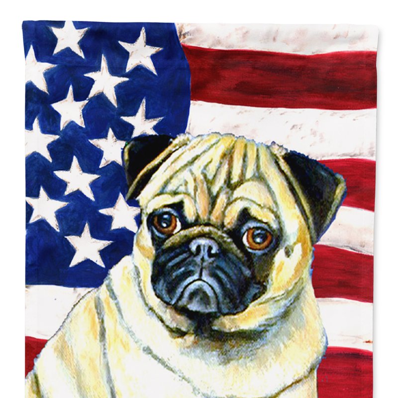 Caroline's Treasures Usa American Flag With Pug Garden Flag 2-sided 2-ply In Multi