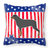 USA Patriotic Rottweiler Fabric Decorative Pillow