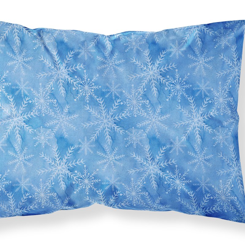 Caroline's Treasures Watercolor Dark Blue Winter Snowflakes Fabric Standard Pillowcase