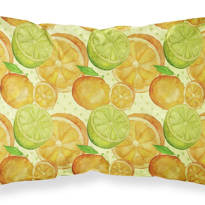 Caroline's Treasures Watercolor Limes And Oranges Citrus Fabric Standard Pillowcase