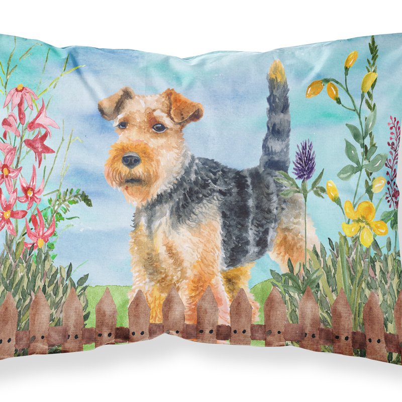 Caroline's Treasures Welsh Terrier Spring Fabric Standard Pillowcase