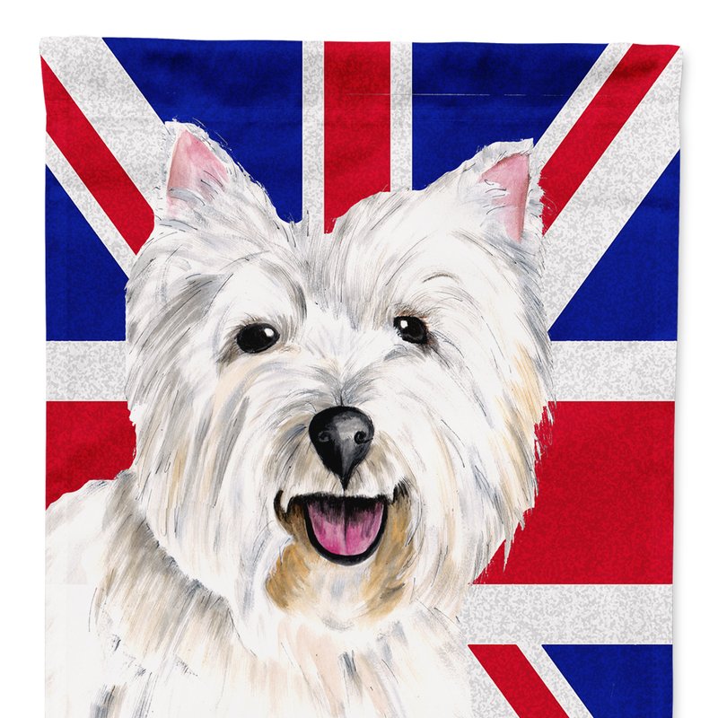 Caroline's Treasures Westie With English Union Jack British Flag Garden Flag 2-sided 2-ply In White