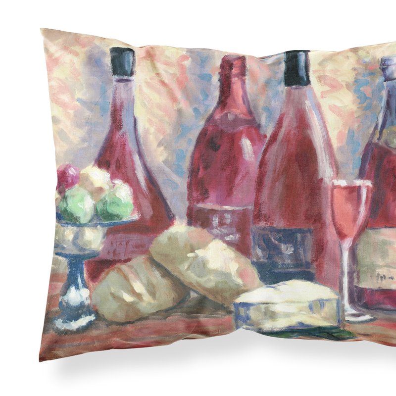 Caroline's Treasures Wine And Cheese By David Smith Fabric Standard Pillowcase