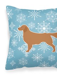 Winter Snowflake Golden Retriever Fabric Decorative Pillow