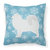 Winter Snowflake Samoyed Fabric Decorative Pillow