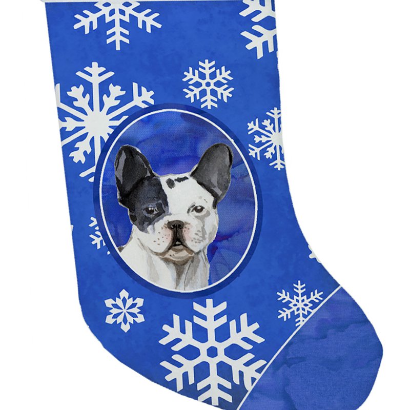 Caroline's Treasures Winter Snowflakes French Bulldog Christmas Stocking