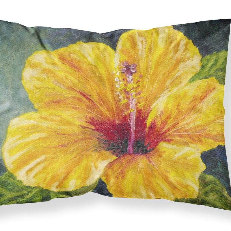 Caroline's Treasures Yellow Hibiscus By Malenda Trick Fabric Standard Pillowcase