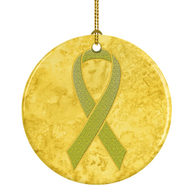 Caroline's Treasures Yellow Ribbon For Sarcoma, Bone Or Bladder Cancer Awareness Ceramic Ornament