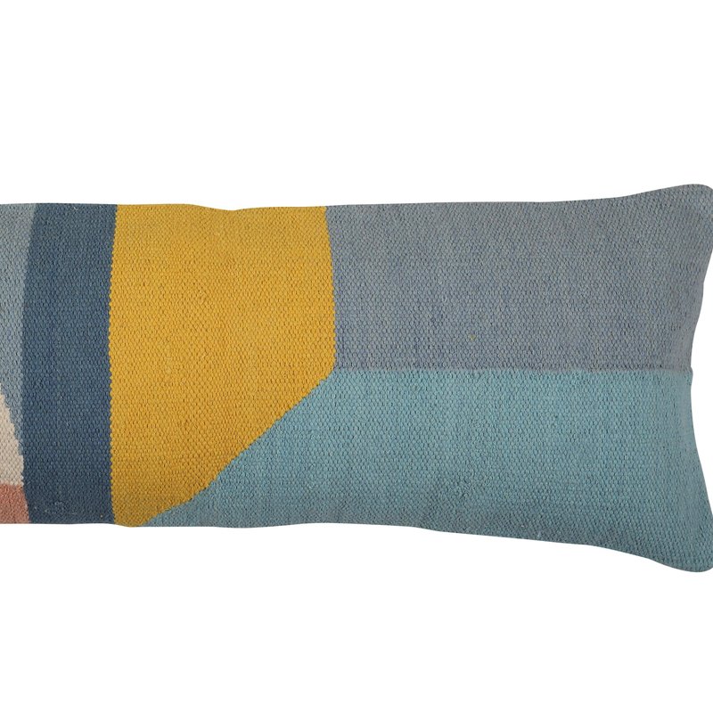 Casa Amarosa Handmade Geo Shapes Lumbar Pillow, Multi- 12x30 Inch