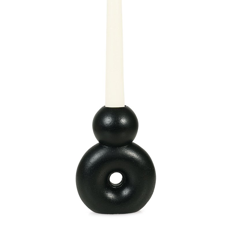Casa Amarosa Nordic Modern 8 Style Concrete Candle Holder In Black