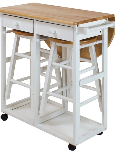 Casual Home Breakfast Cart With Drop-Leaf Table product