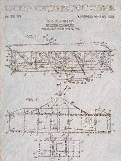 Catahoula Sign Co. Wright Airplane Patent Print product