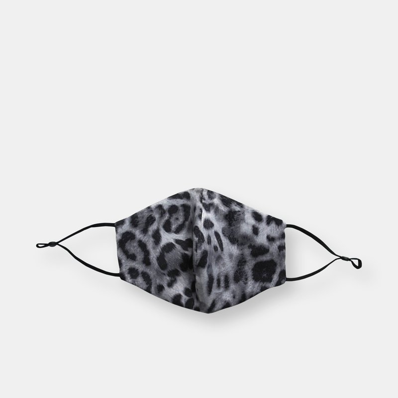 Catherine Gee Adjustable 100% Silk Face Mask In Snow Leopard