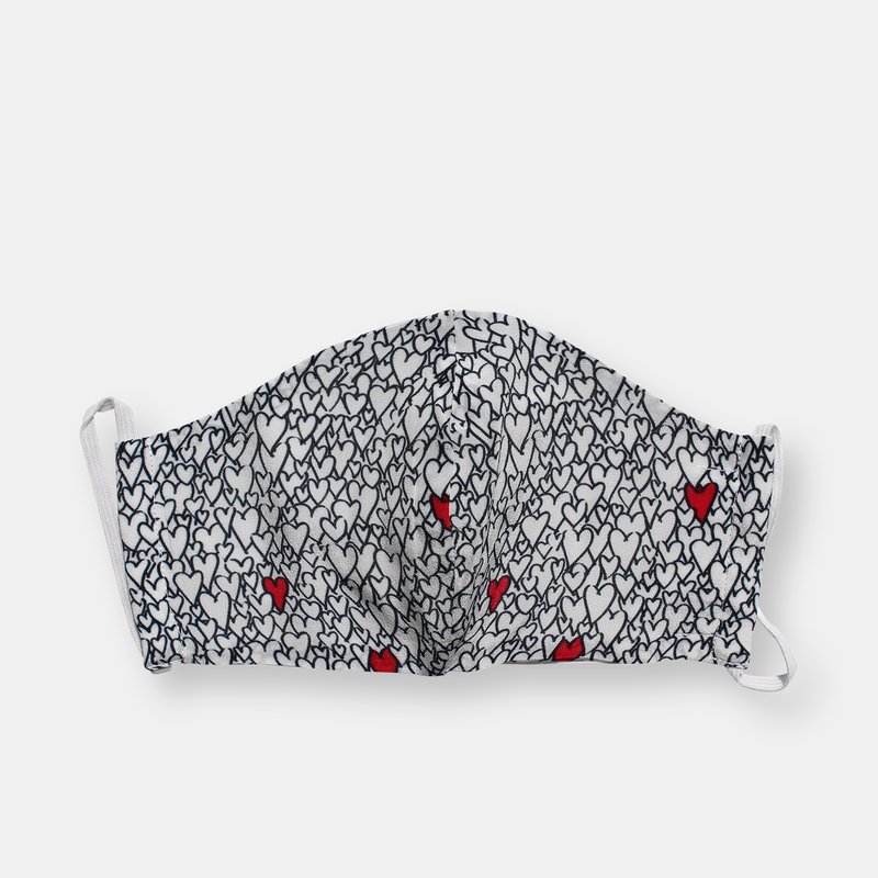 Catherine Gee Reusable Silk Face Mask In Heart Print