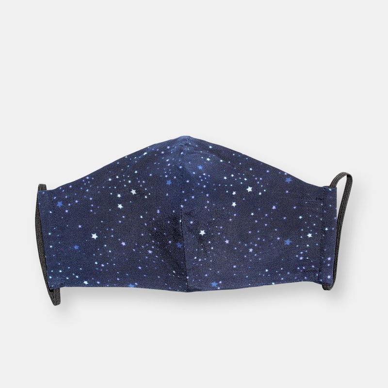Catherine Gee Reusable Silk Face Mask In Navy Stars