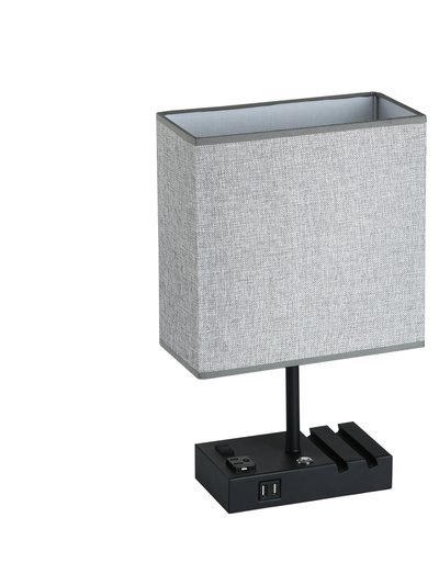 Cedar Hill 17" Grey Table Lamp With USB Port And Charging Dock product