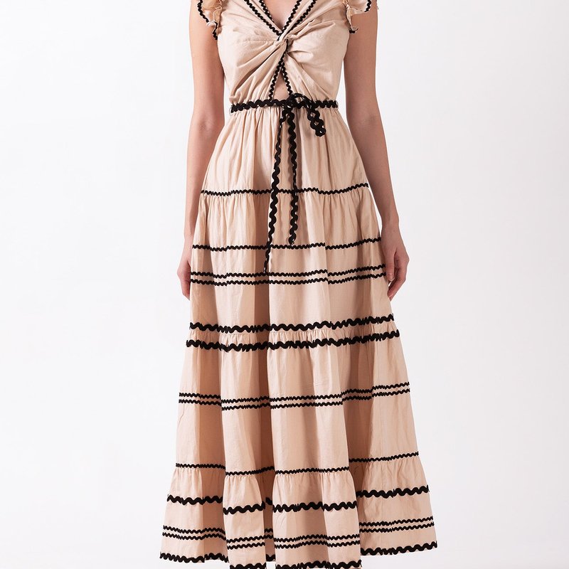 Shop Celina Moon Flavian Maxi Dress In Brown