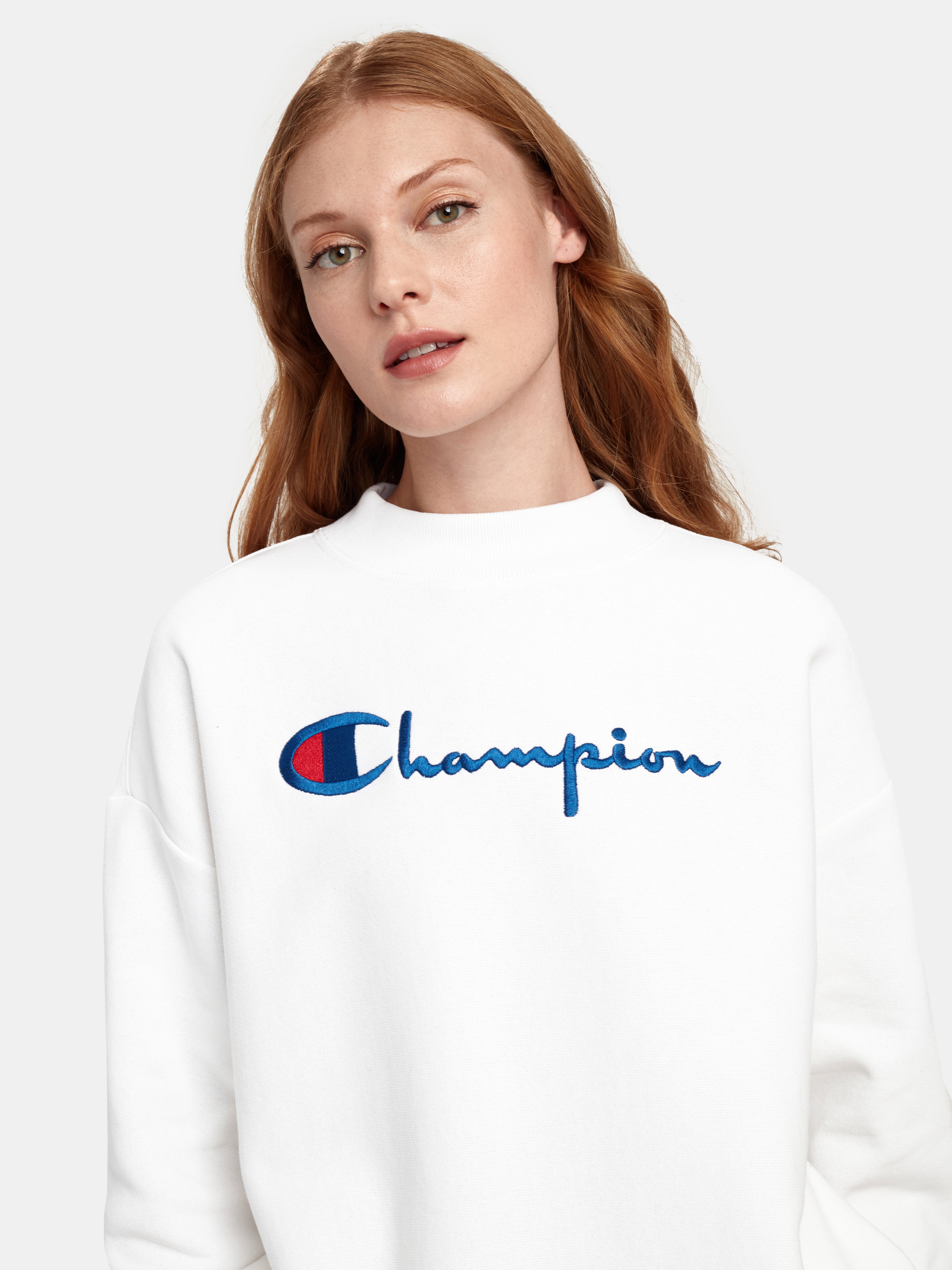 champion script oversized crew neck sweatshirt