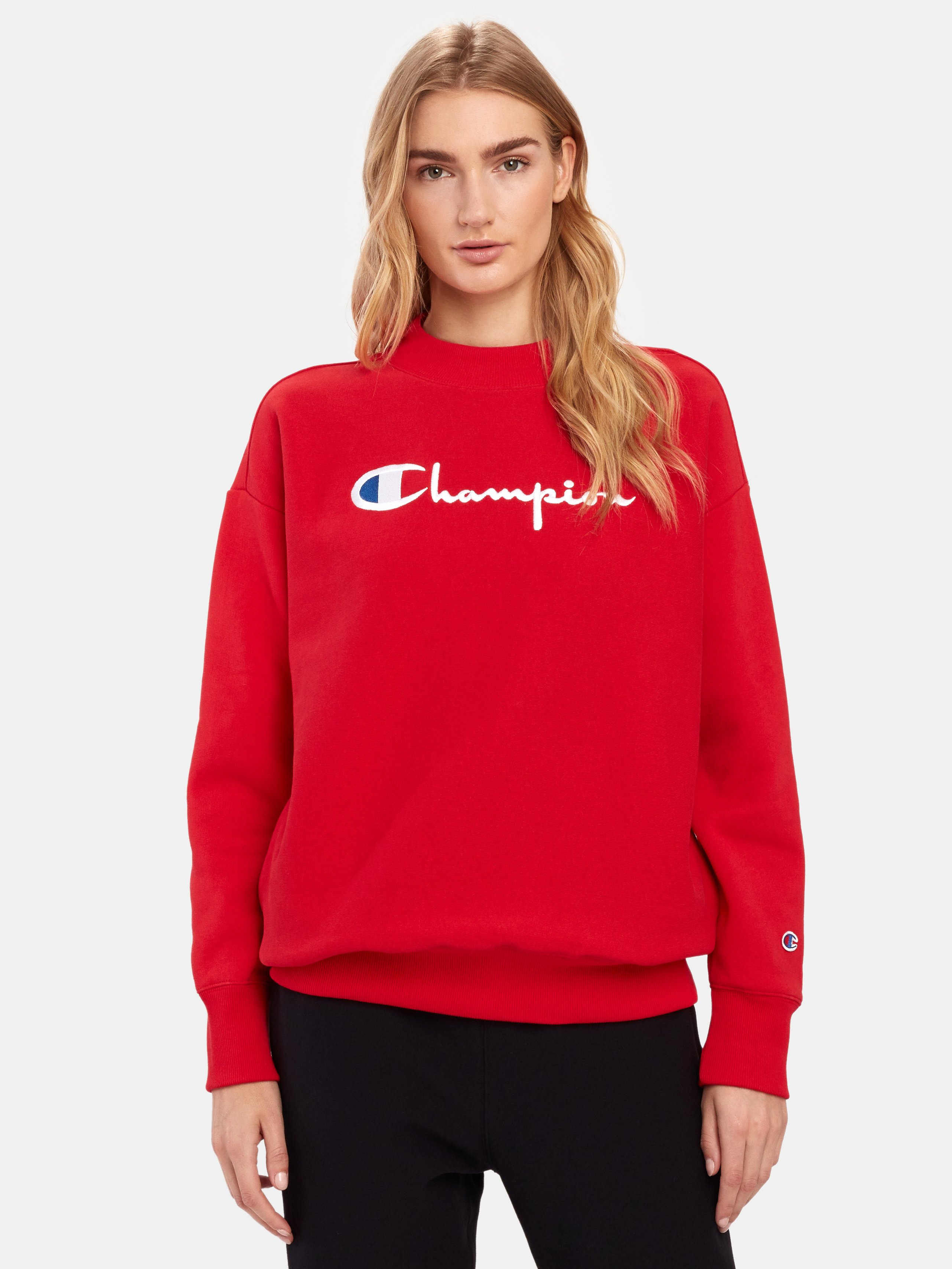 champion script oversized crew neck sweatshirt