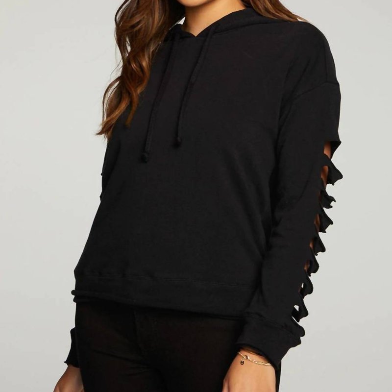 Shop Chaser Cotton Fleece Vented Long Sleeve Pullover Hoodie In Black