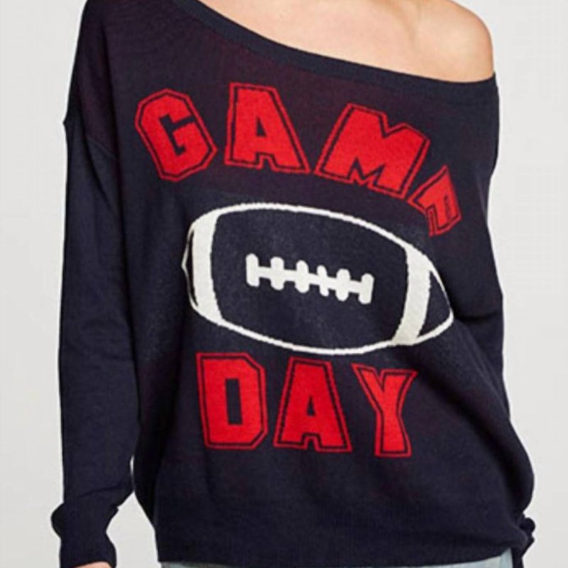 Shop Chaser Long Sleeve Wide Neck Game Day Pullover In Black