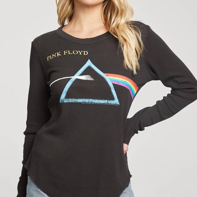 Shop Chaser Pink Floyd Thermal Long Sleeve Top In Black