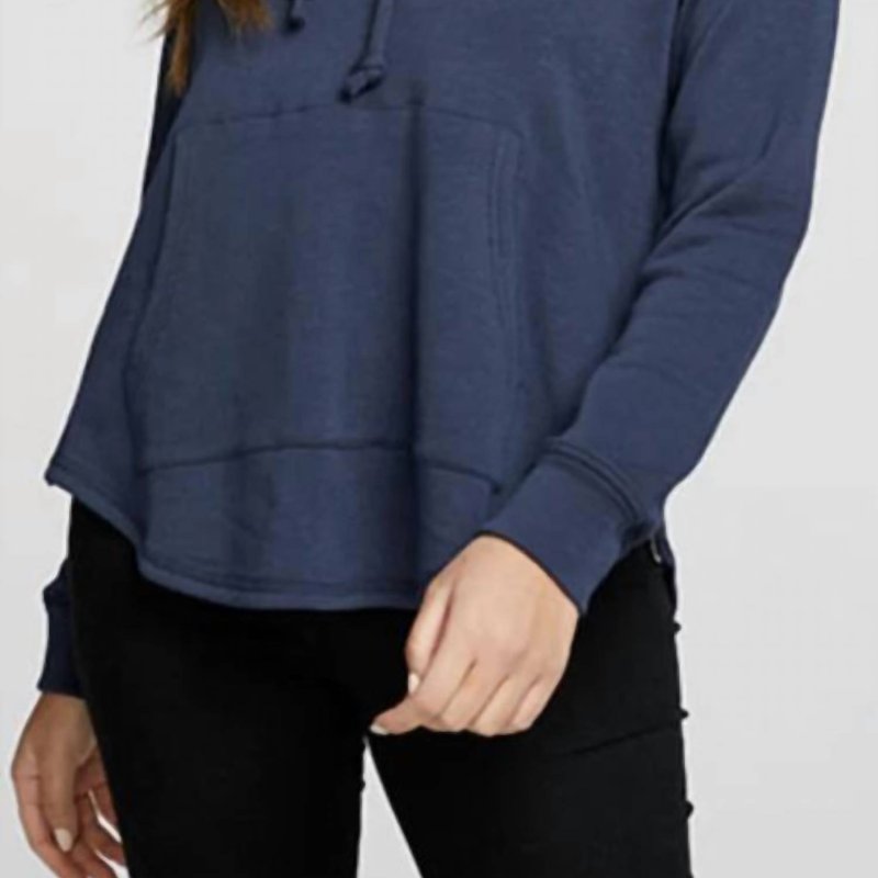 Shop Chaser Slub French Terry L/s Zip Side Pullover In Blue