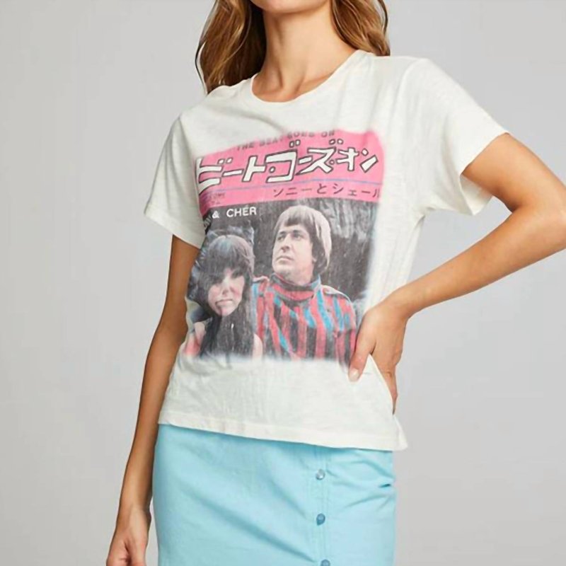 Shop Chaser Sonny & Cher Beat Goes On Tee In White