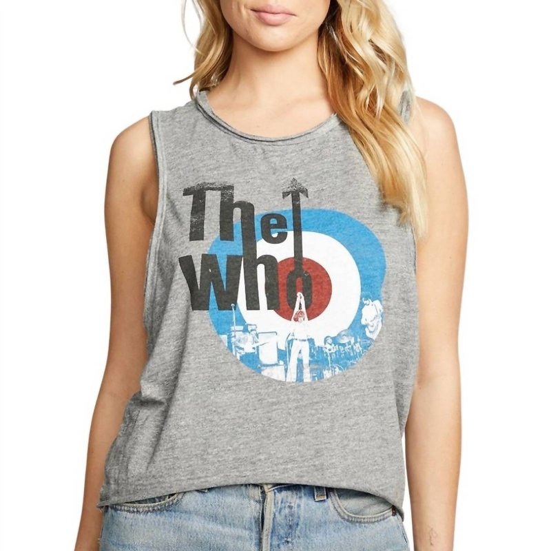 Shop Chaser The Who Target Tank Top In Grey