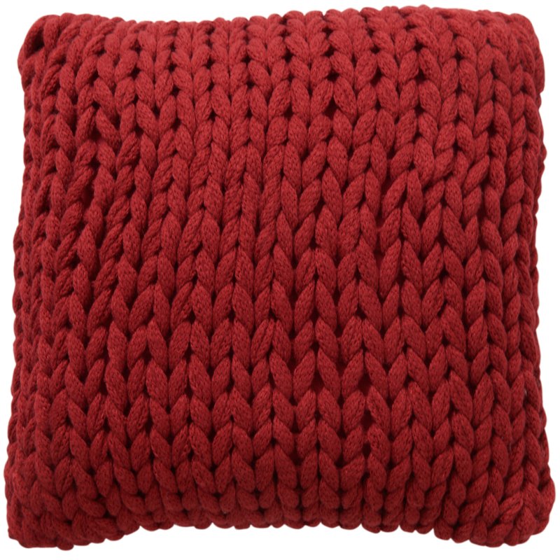 Shop Cheer Collection 18" X 18" Knitted Throw Pillow In Red