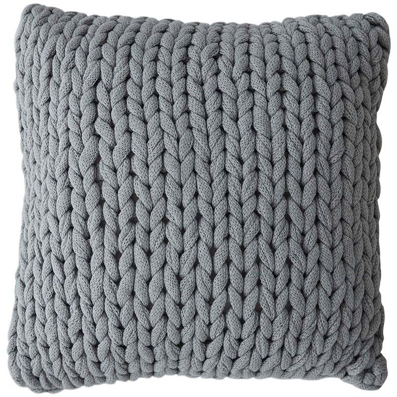 Cheer Collection 18" X 18" Knitted Throw Pillow In Grey