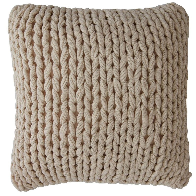 Cheer Collection 18" X 18" Knitted Throw Pillow In Brown