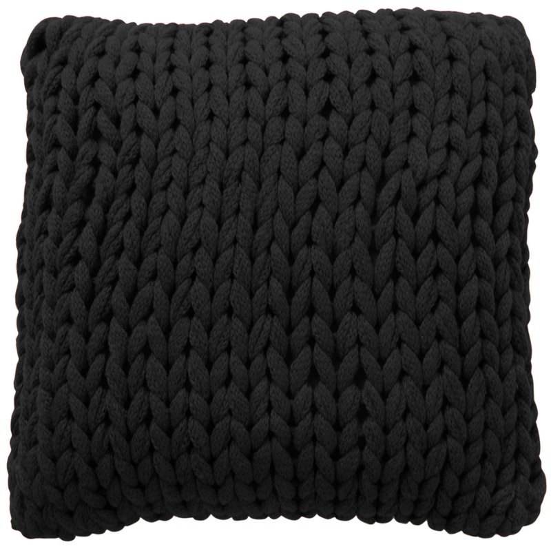 Cheer Collection 18" X 18" Knitted Throw Pillow In Black
