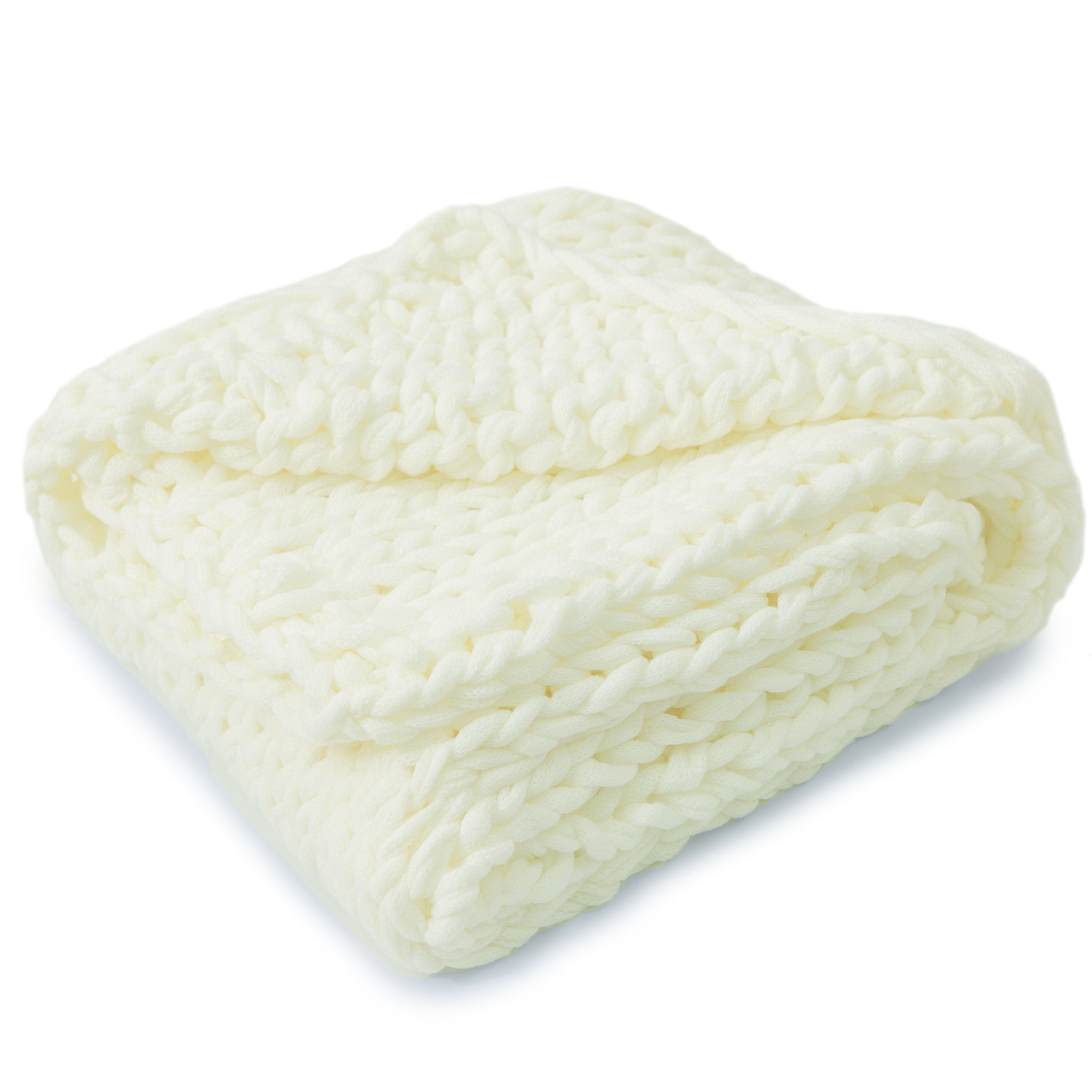 CHEER COLLECTION CHEER COLLECTION CHUNKY CABLE KNIT THROW BLANKET