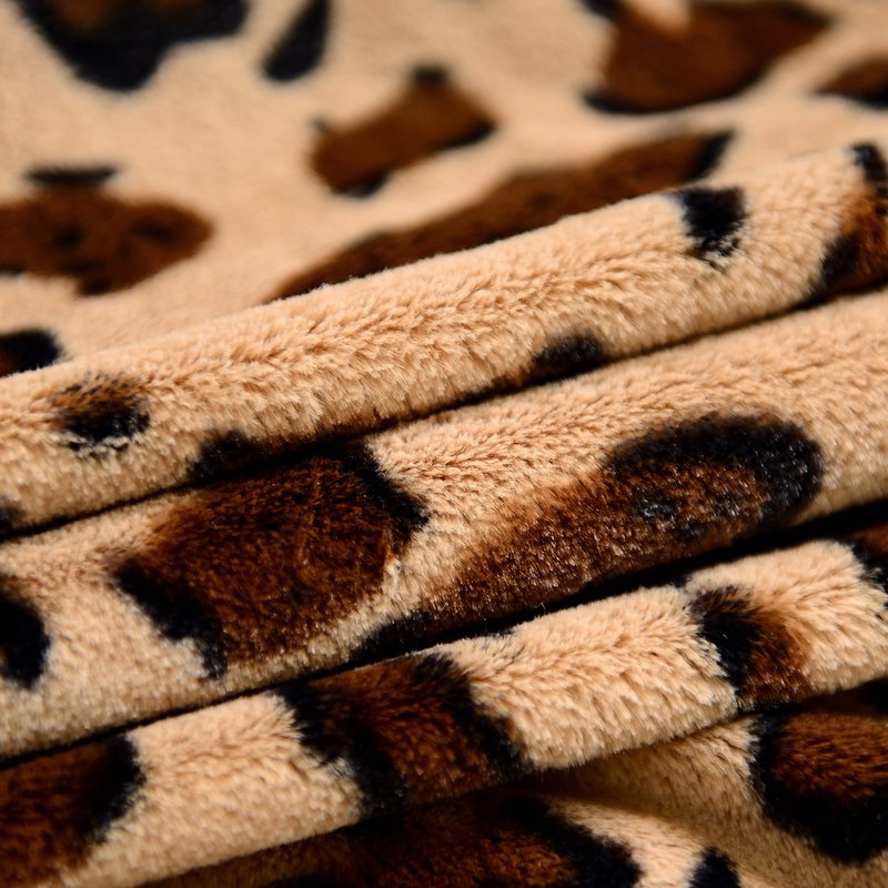 Cheer Collection Faux Fur Printed Blanket In Brown