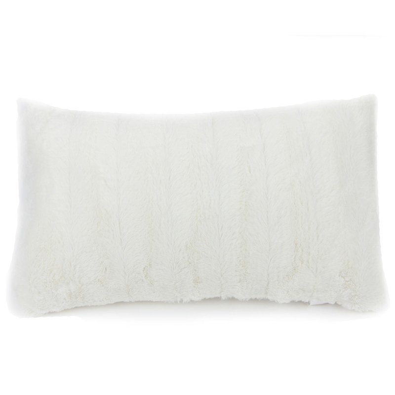 Cheer Collection Faux Fur Throw Pillow Cover In White