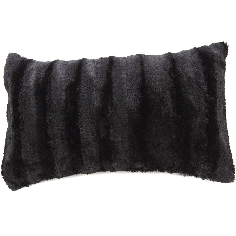 Cheer Collection Faux Fur Throw Pillow Cover In Black